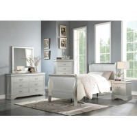 Acme Louis Philippe Iii Twin Bed In Platinum