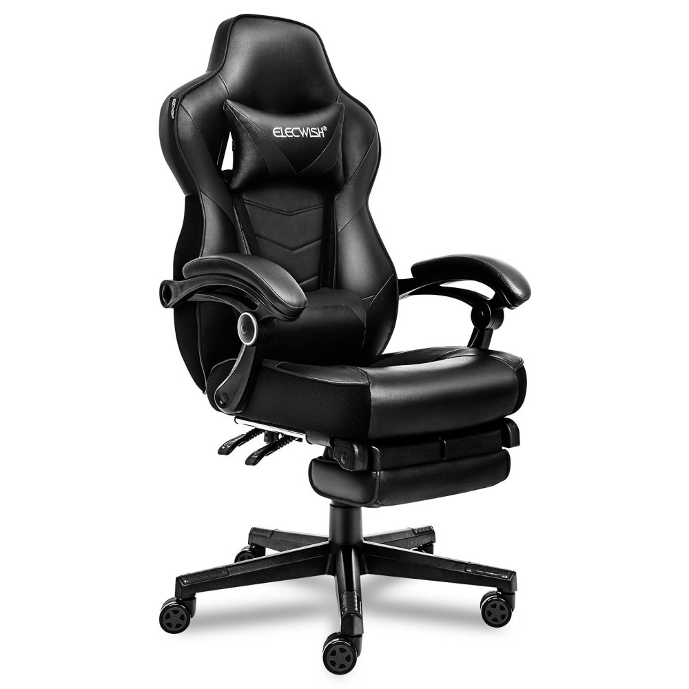 Artethys Gaming Chair For Adults Ergonomic Racing Style High Back Computer Chair With Footrest Headrest And Lumbar Support Pu Leather 90-150 Degree Tilt