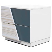 Best Master Manchester 2Drawer Poplar Wood Bedroom Nightstand in ZebraWhite