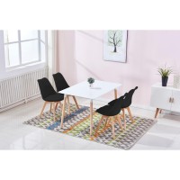 Best Master Mirage Modern 5Piece Solid Wood Dining Set in Black