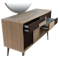 Brazil Midcentury Modern Taupe Bronze Dresser and Mirror