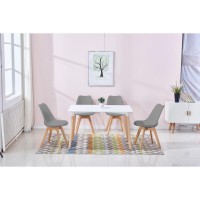 Best Master Mirage Modern 5Piece Solid Wood Dining Set in Gray