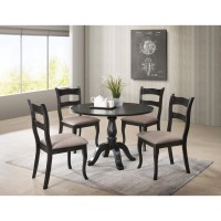 Best Master Bono 5Piece Modern Solid Wood Dining Set in White