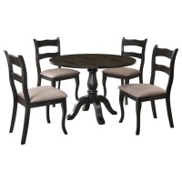 Best Master Bono 5Piece Modern Solid Wood Dining Set in White