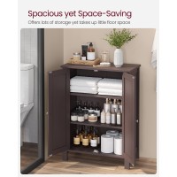 Vasagle Bathroom Floor Storage Cabinet Bathroom Storage Unit With 2 Adjustable Shelves Bathroom Cabinet Freestanding 118 X 2