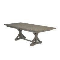 7896 Extension Dining Table wCenter 18Inch Leaf Rustic Grey Color