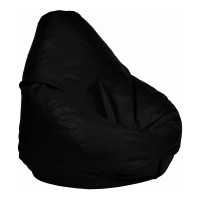 Ample Decor Bean Bag Cover (No Filling), Plush Toys Storage Soft Leatherette, Durable Construction Sturdy Zipper, Ideal For Children And Teenagers - Black
