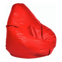 Ample Decor Bean Bag Cover (No Filling), Plush Toys Storage Soft Leatherette, Durable Construction Sturdy Zipper, Ideal For Children And Teenagers - Red