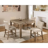 5Piece Light Gray Counter Height Set