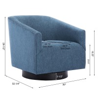 Geneva Cadet Blue Wood Base Swivel Chair