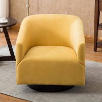 Geneva Goldenrod Wood Base Swivel Chair