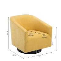 Geneva Goldenrod Wood Base Swivel Chair