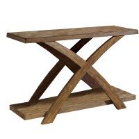 Benjara Benzara Wooden Sofa Table With Open Bottom Shelf, Brown,