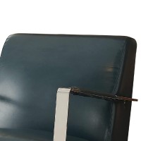 Benjara Benzara Upholstered Chair With Arm Rest, Blue And Silver