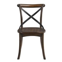 Benjara Benzara Classy Dining Chair With X-Style Back Design, Set Of Two, Brown,