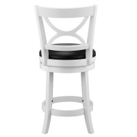 Ball & Cast Swivel Counter Height Barstool 24 Inch Seat Height White Set Of 1