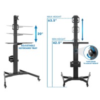 Mount-It! Computer Cart Mobile Desk Workstation With Monitor Mount For Screen Up To 32