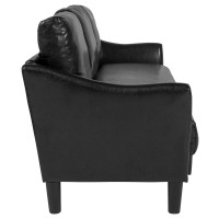 Asti Upholstered Sofa in Black LeatherSoft