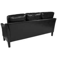 Asti Upholstered Sofa in Black LeatherSoft