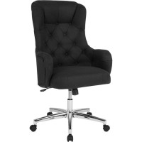 Chambord Home and Office Upholstered High Back Chair in Black Fabric