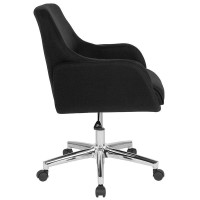 Rochelle Home and Office Upholstered MidBack Chair in Black Fabric