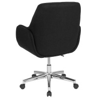 Rochelle Home and Office Upholstered MidBack Chair in Black Fabric