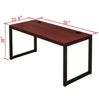 Shw Home Office 55Inch Large Computer Desk 24 Deep Blackcherry