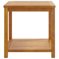 Vidaxl Side Table, End Table With Bottom Shelf, Wooden Coffee Table For Indoor Outdoor, Bedroom Storage Nightstand, Solid Wood Acacia