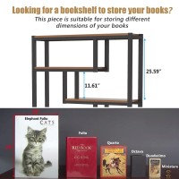 Tribesigns Way To Origin 6-Shelf Industrial Bookshelf, Vintage Etagere Bookcase, 69 Inch Tall Storage Display Staggered Shelves With Sturdy Metal Frame For Home Office, Dark Walnut