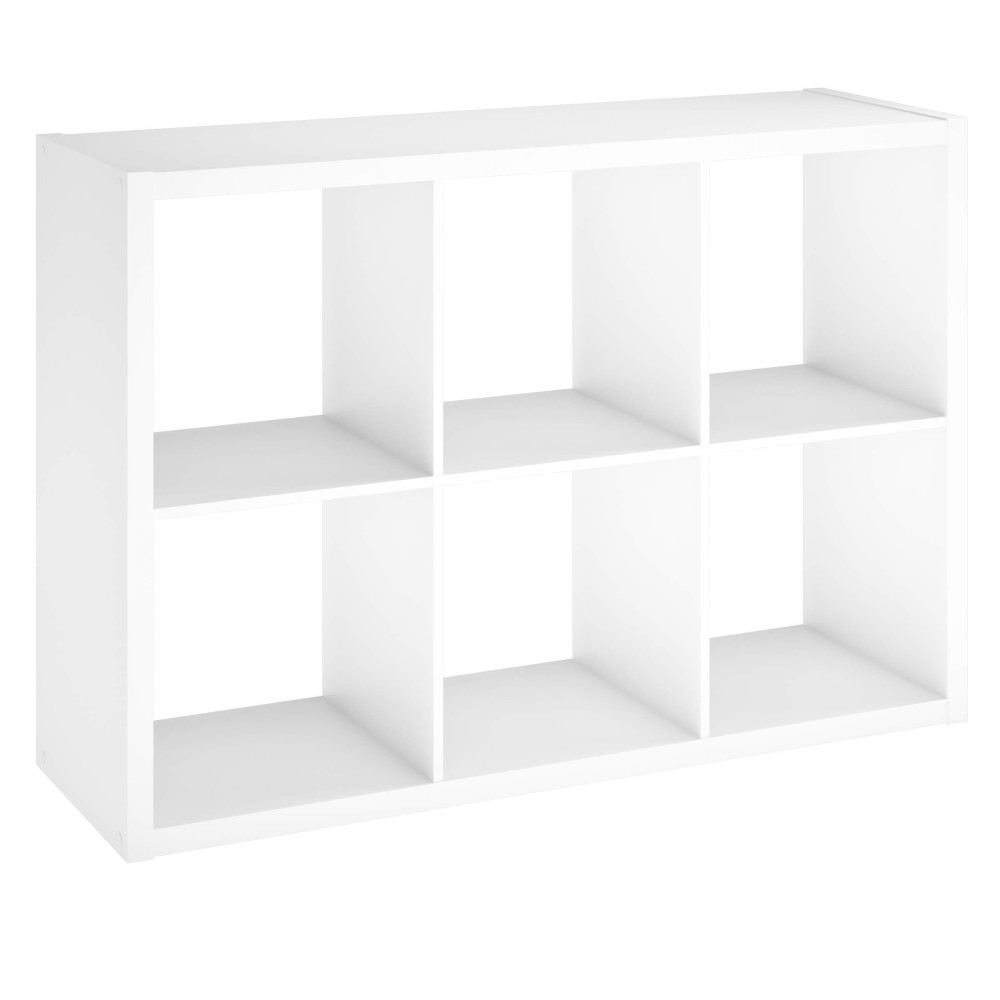 Closetmaid 6 Cube Storage Shelf Organizer Bookshelf With Open Back Vertical Or Horizontal Easy Assembly Wood White Finish