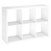 Closetmaid 6 Cube Storage Shelf Organizer Bookshelf With Open Back Vertical Or Horizontal Easy Assembly Wood White Finish