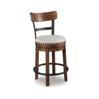 Signature Design By Ashley Valebeck Rustic Farmhouse 24.5?Counter Height Swivel Bar Stool, Brown