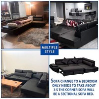 Fdw Sofa Sectional Futon Sofa Bed Sofa For Living Room Couches And Sleeper Sofa Pu Leather Sofa Set Corner Modern Queen 2 Piece Contemporary Upholsteredblack