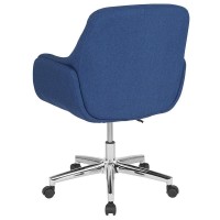 Rochelle Home and Office Upholstered MidBack Chair in Blue Fabric