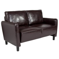 Candler Park Upholstered Loveseat in Brown LeatherSoft