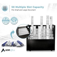 Adir Mobile Blueprint Roll File Holder - Mobile Roll File Organizer Cart For Home Office Or School. 50 Slots Blueprint File Holder With Wheels For Maps, Plans, Posters