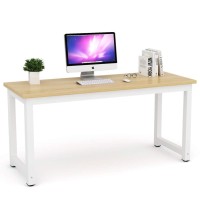 Tribesigns Computer Desk 63 Inch Large Office Desk Computer Table Study Writing Desk Workstation For Home Office Walnut