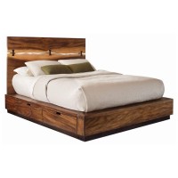 Winslow Storage Eastern King Bed Smokey Walnut and Coffee Bean