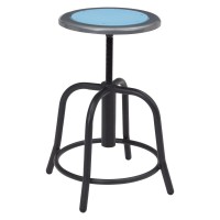 NPS 18 - 24 Height Adjustable Swivel Stool, Blueberry Seat and Black Frame
