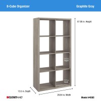 Closetmaid 8 Cube Heavy Duty Wooden Decorative Bookcase Shelf Storage Organizer With Open Back For Home Closet Office Or Toys