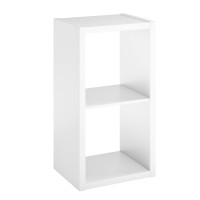 Closetmaid 2 Cube Storage Shelf Organizer Bookshelf With Open Back Vertical Or Horizontal Easy Assembly Wood White Finish