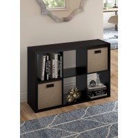 Closetmaid 6 Cube Storage Shelf Organizer Bookshelf With Open Back Vertical Or Horizontal Easy Assembly Wood Black Finish