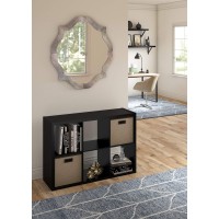 Closetmaid 6 Cube Storage Shelf Organizer Bookshelf With Open Back Vertical Or Horizontal Easy Assembly Wood Black Finish