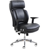 Lorell Lumbar Support HighBack Chair Black Bonded Leather Seat Black Bonded Leather Back High Back 5star Base 1 Each