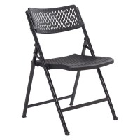 NPS AirFlex Series Premium Polypropylene Folding Chair Black Pack of 4