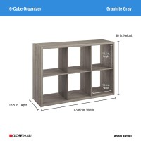 Closetmaid Decorative 6 Cube Open Display Wood Laminate Versatile Storage Organizer For Indoor Home Or Office Spaces Graphite G