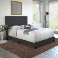 Milan Upholstered Linen Platform Bed