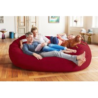 Lumaland Luxurious Giant 7Ft Bean Bag Chair With Microsuede Cover - Ultra Soft  Foam Filling  Washable Jumbo Bean Bag Sofa For Kids  Teenagers  Adults - Sack Chair For Dorm  Family Room - Red