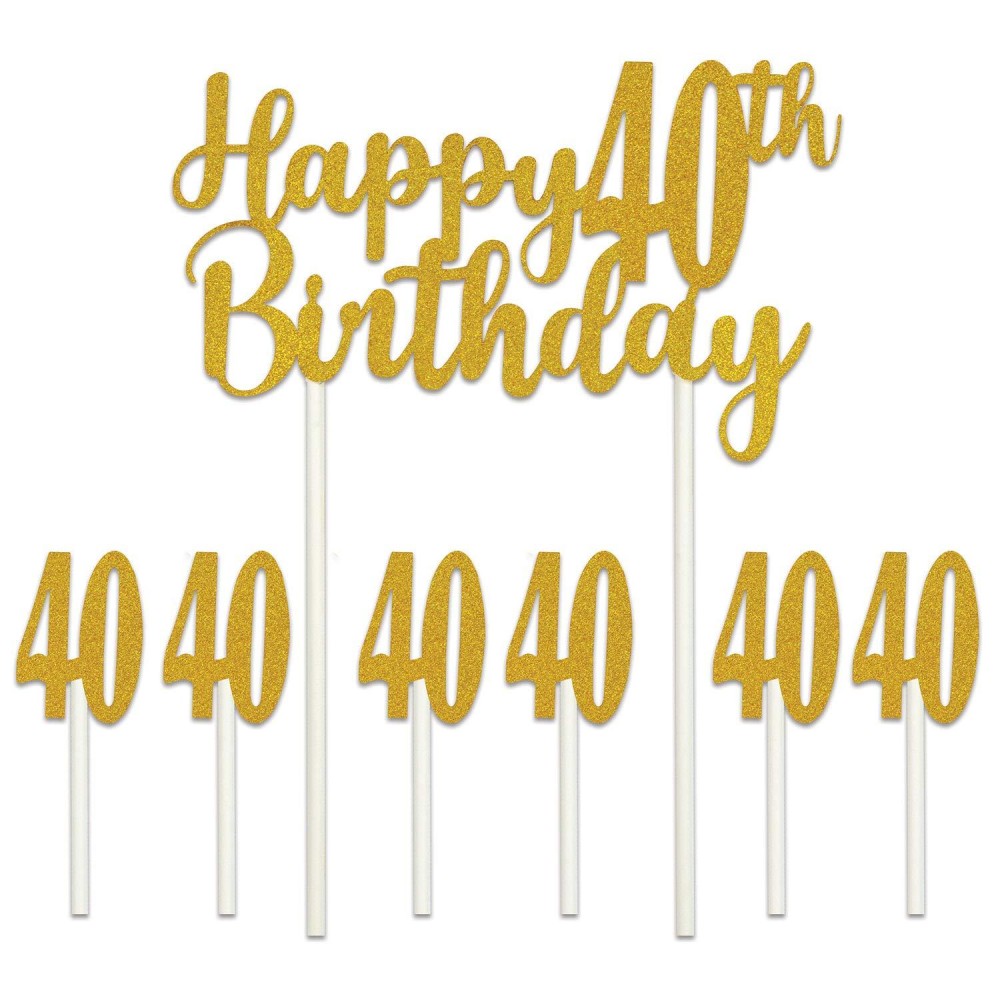 Happy  40Th  Birthday Cake Topper