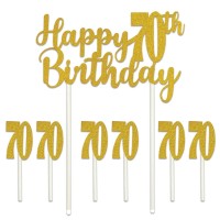 Happy  70Th  Birthday Cake Topper